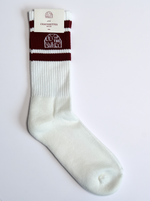 Burgundy knee-high socks