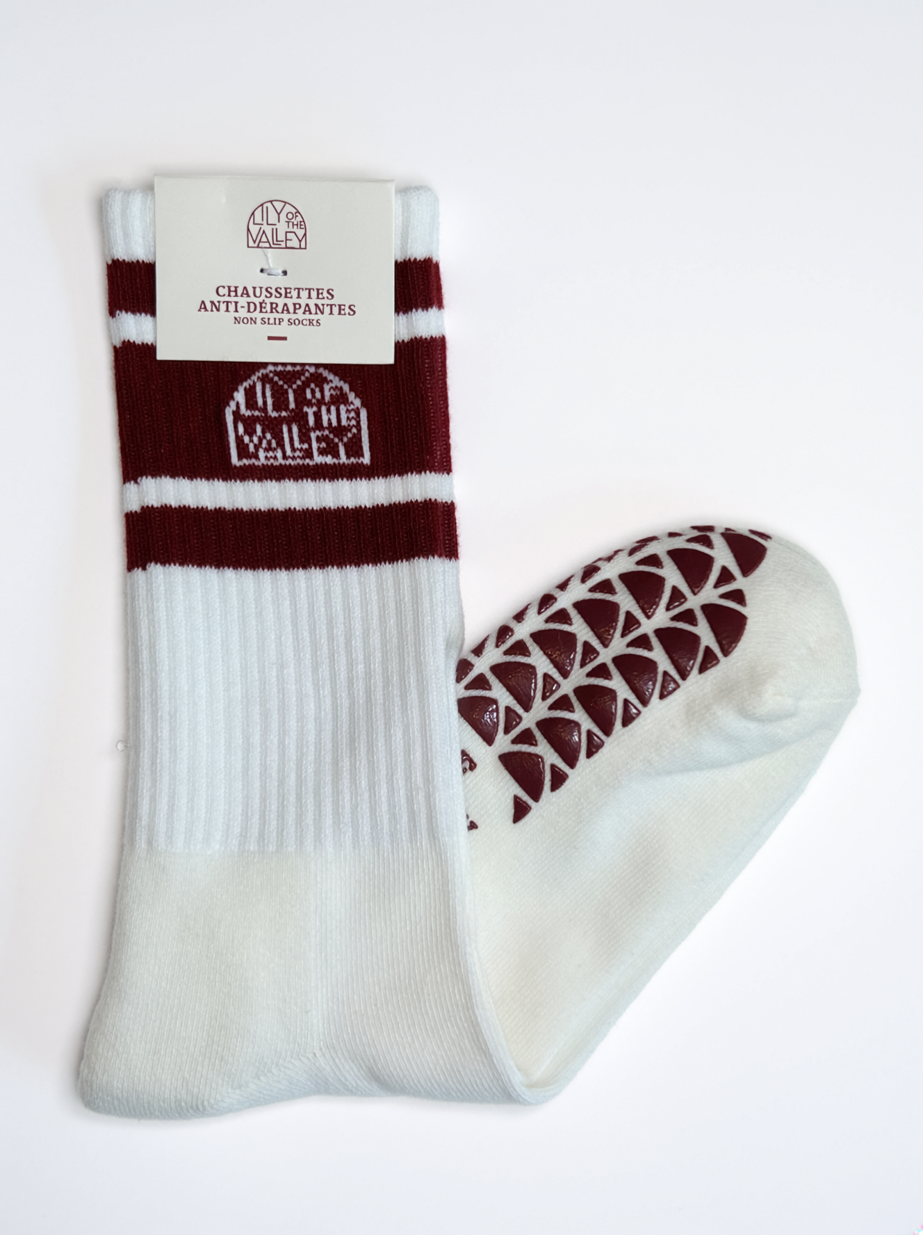 Burgundy Pilates socks (H)